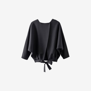 春秋新款一字领针织衫长袖短款紧身毛衣女